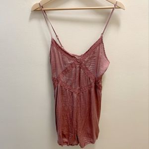 Rose Gold Aerie Romper with Pockets